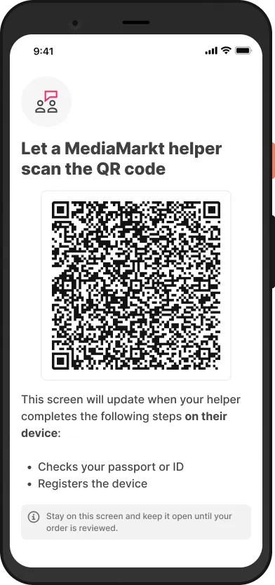 Grover's offline checkout bar code to share with store employee